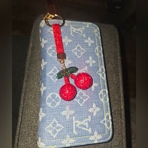 Cherry Blossom w/ Monogram Key & Card Holder Charm Wallet Set